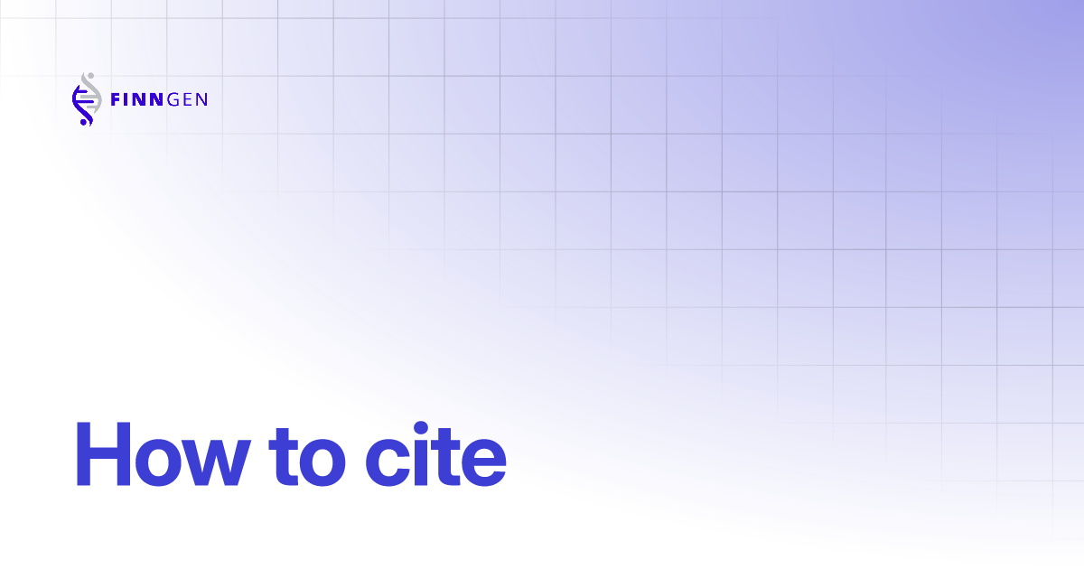 How To Cite | FinnGen Public Documentation